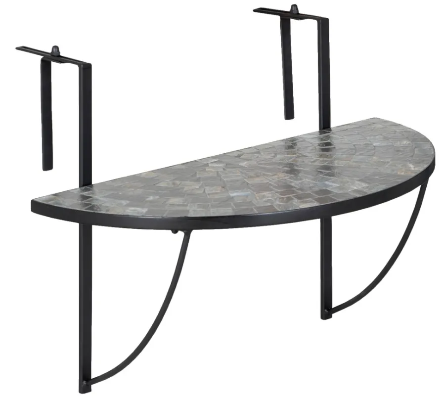 Kafébord Og Stoler|Hagebord^Sunlife Hengende balkongbord Rom mosaikk 70 x 36 cm - ® Multi/svart