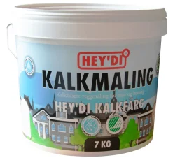 Murmaling|Tak-, Mur- & Sokkelmaling^Hey'di kalkmaling 7 kg Lysgrå
