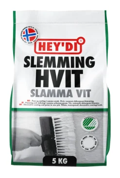 Sement & Mørtel^Hey'di slemming dekorpuss 5 kg Hvit