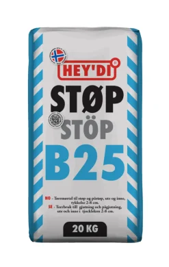 Sement & Mørtel^Hey'di Støp B25 20 kg