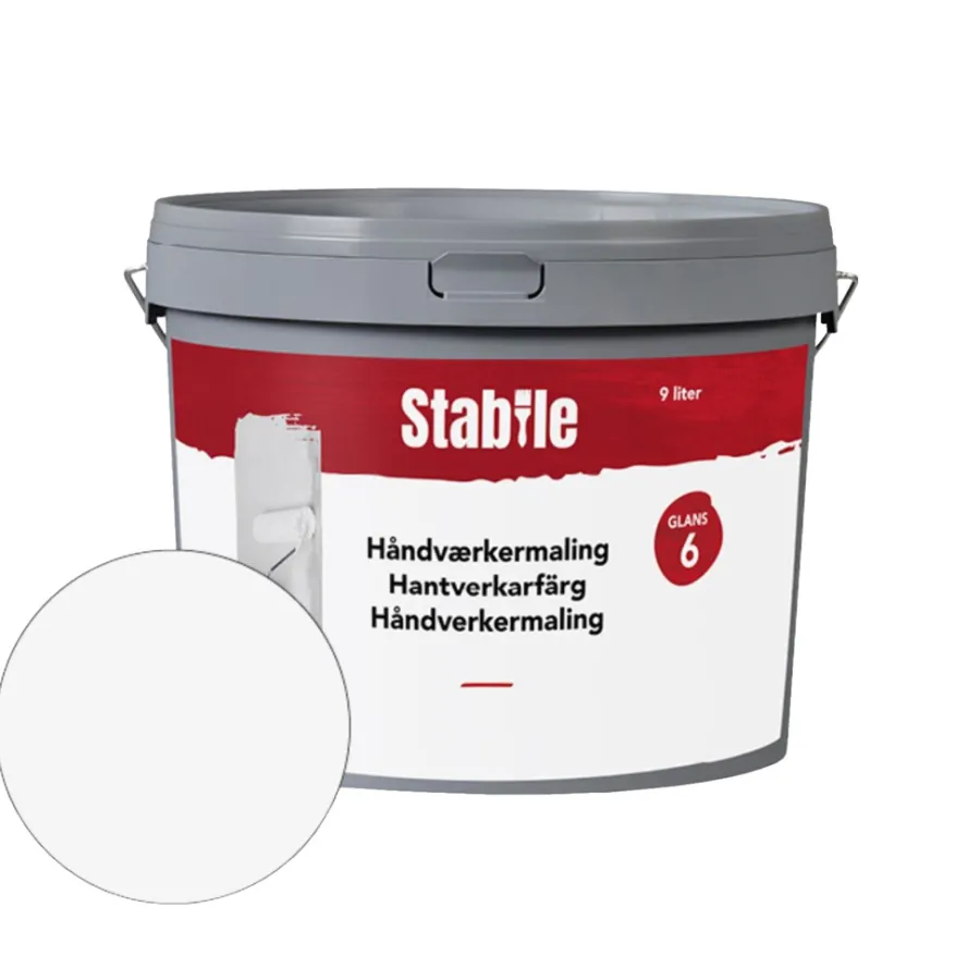 Veggmaling^Stabile Håndverkermaling glans 6 10 liter - Hvit