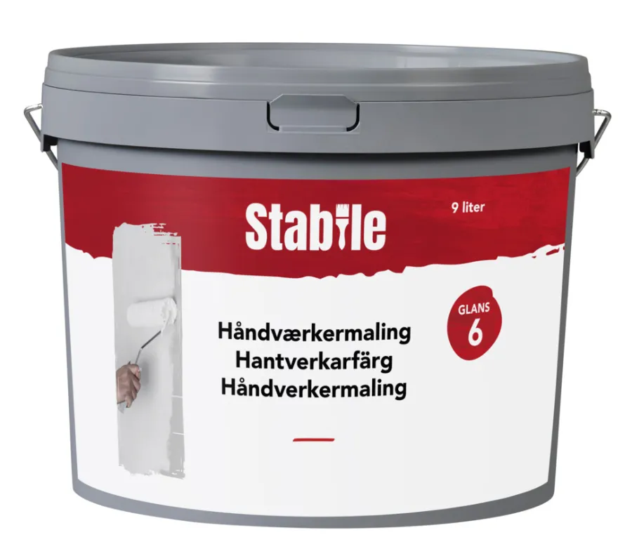 Veggmaling^Stabile Håndverkermaling glans 6 10 liter - Hvit