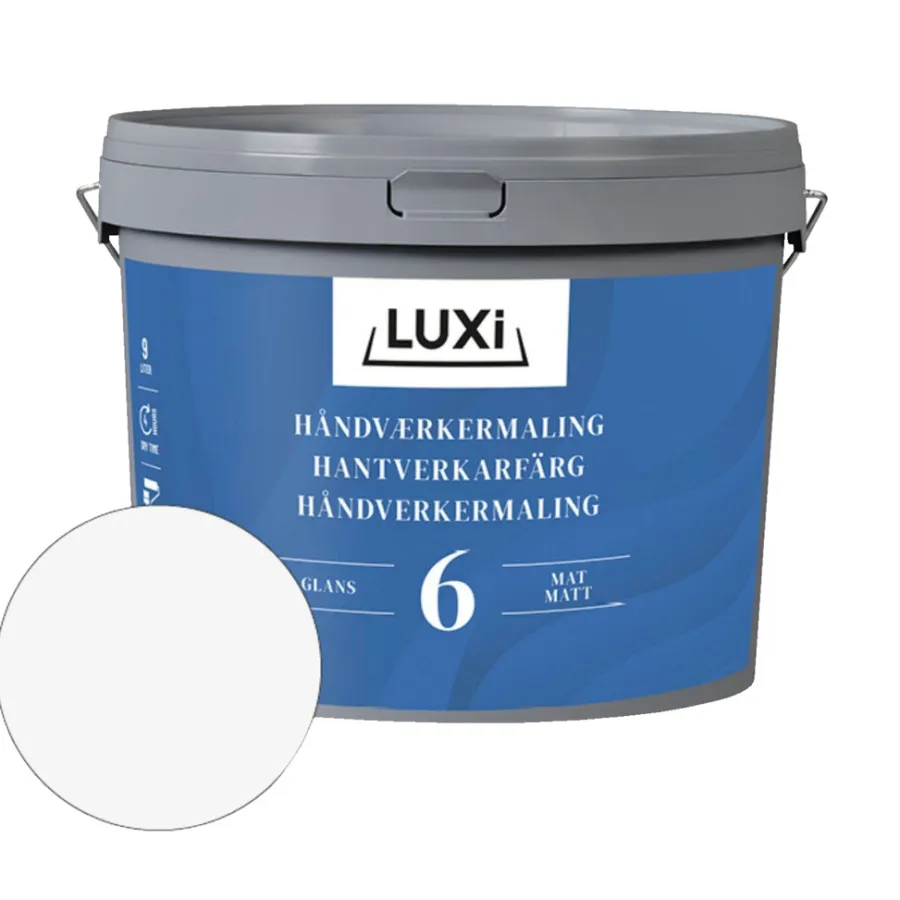 Veggmaling^Luxi Håndverkermaling glans 6 10,9 liter - Hvit