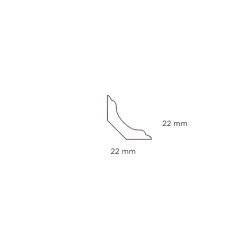 Lister^Hornbaek Hulkillist almue plast hvit – 22 x 22 x 3000 mm