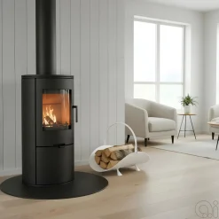Tilbehør Til Vedovner^Ignite Nordic vedkurv hvit stål Svart