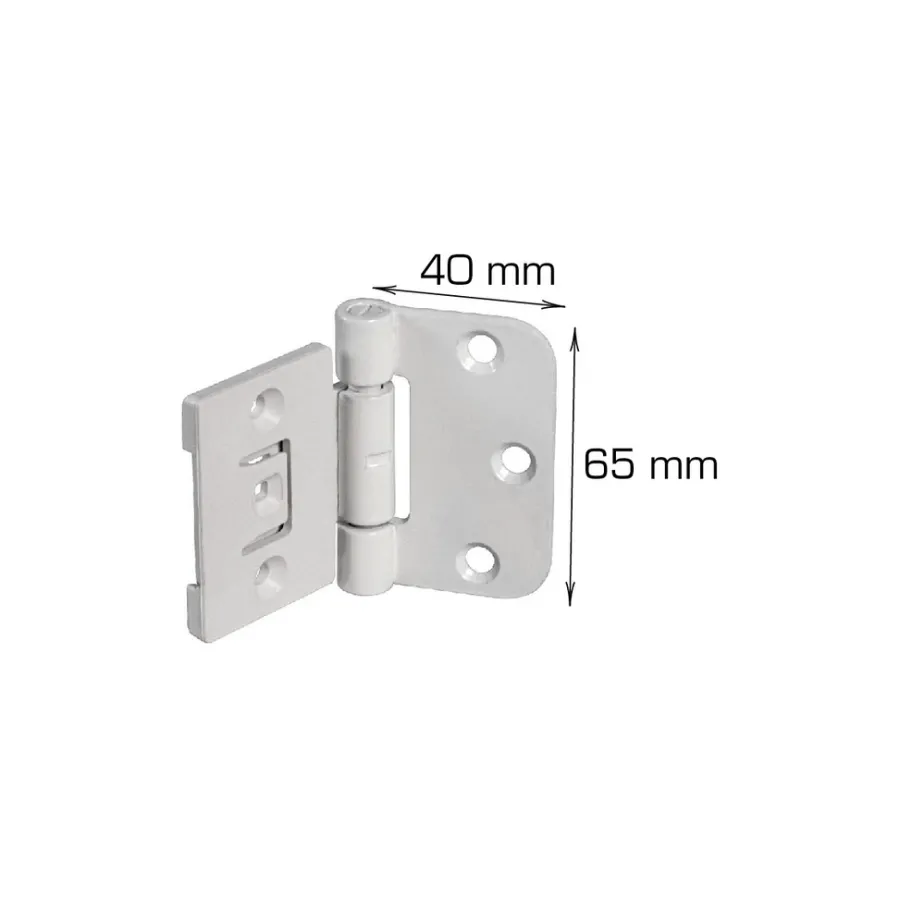 Grep & Hengsler^Home it Innstikkshengsel justerbart 40 x 65 mm - 2 stk. Hvit