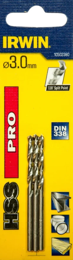 Bor & Bits^Irwin HSS Pro bor 3 mm 3 stk.