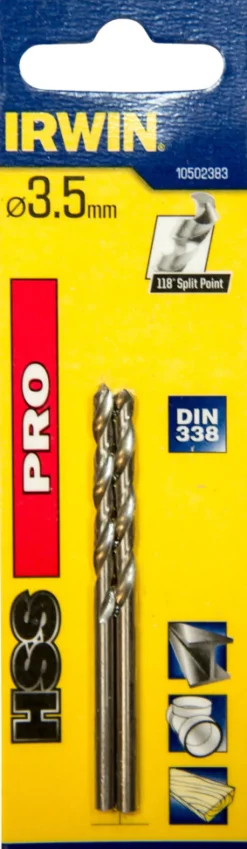 Bor & Bits^Irwin HSS Pro bor 3,5 mm 2 stk.