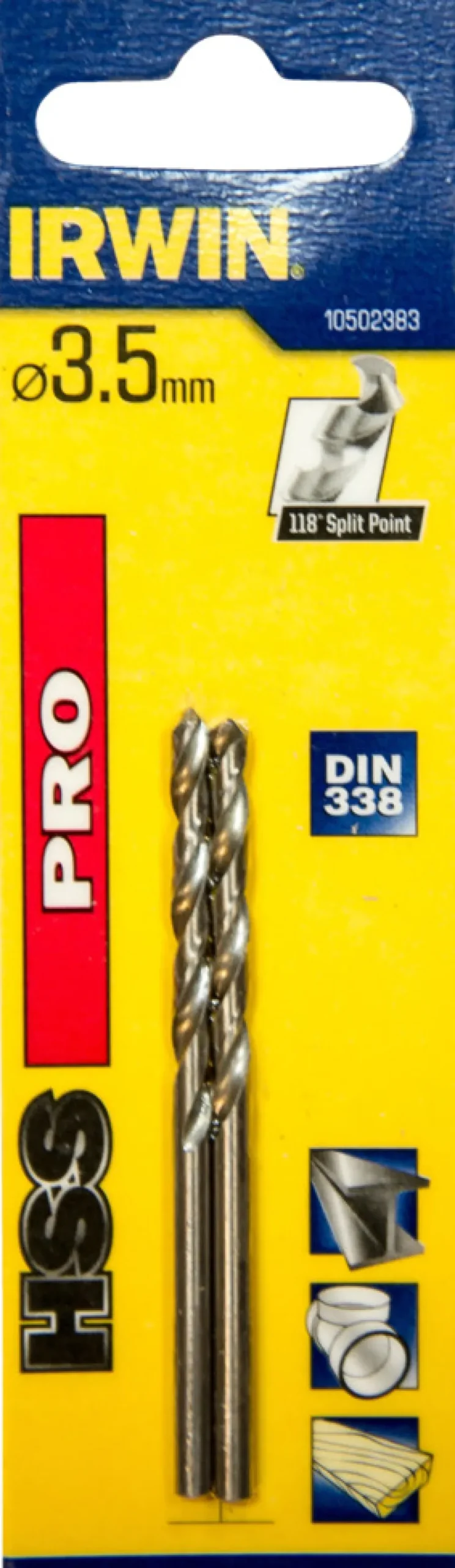 Bor & Bits^Irwin HSS Pro bor 3,5 mm 2 stk.