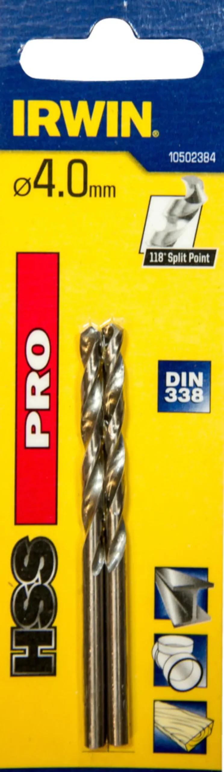Bor & Bits^Irwin HSS Pro bor 4 mm 2 stk.