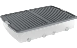 Oppbevaring^Keter bedroller XL m/lokk 55 liter Klar med grått lokk