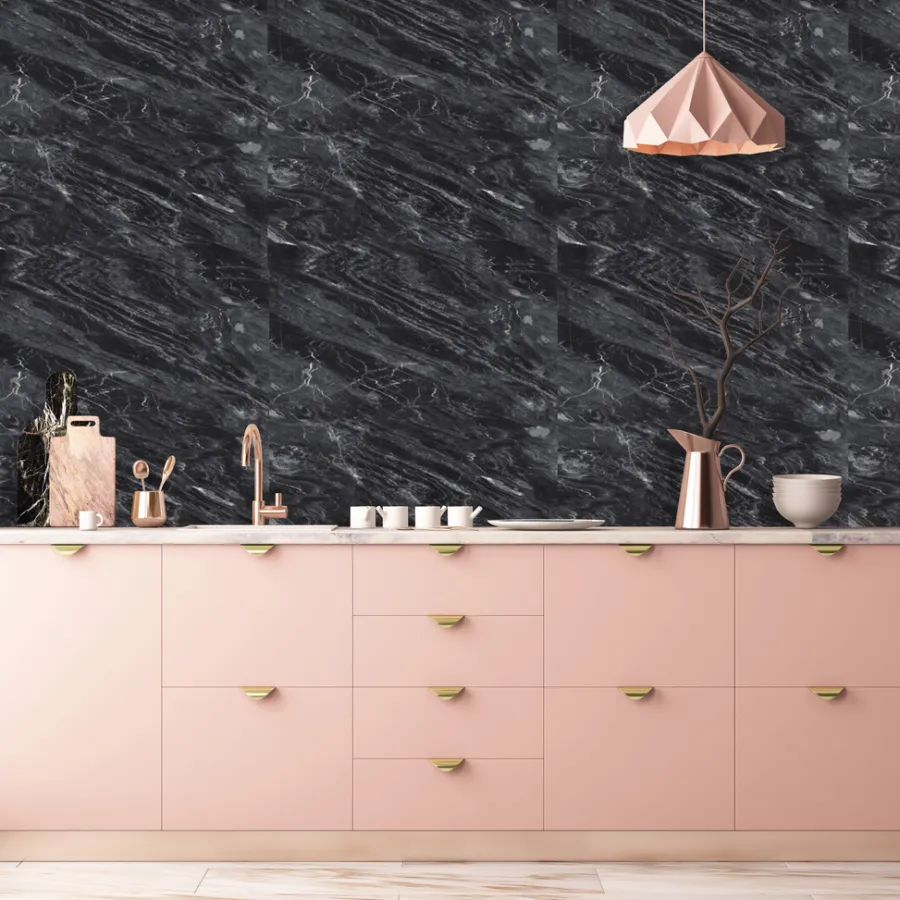 Kjøkkenplater^Kitchenline Kjøkkenplate 610 x 610 mm Marmor Black