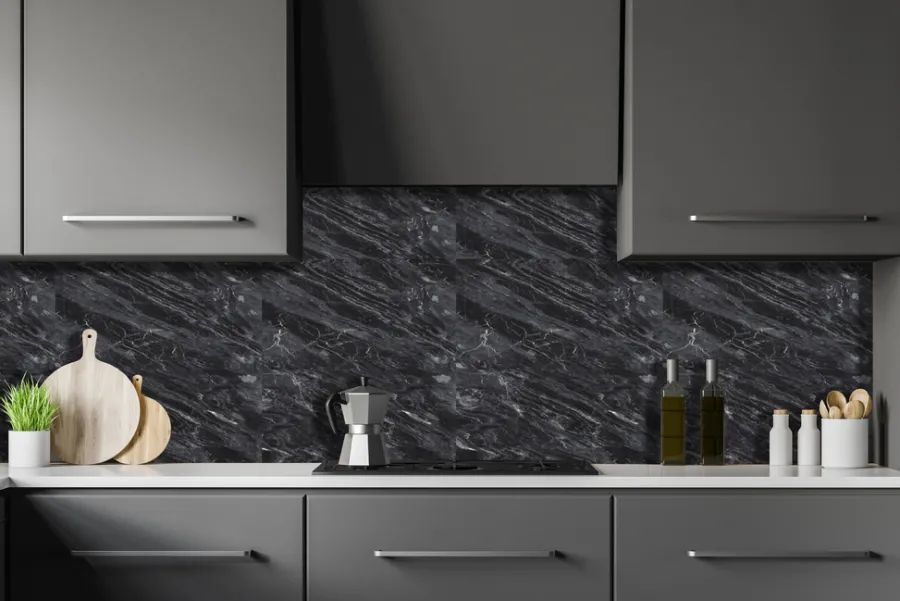 Kjøkkenplater^Kitchenline Kjøkkenplate 610 x 610 mm Marmor Black