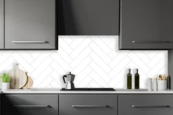 Kjøkkenplater^Kitchenline Kjøkkenplate 610 x 610 mm White Herringbone
