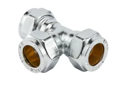Forkrommede^ Klemring t-rør 15mm Krom