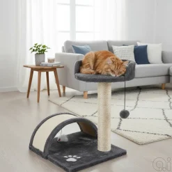 Hunde- Og Katteartikler^Petzone Klorestativ med tunnel og stoffkule til katter
