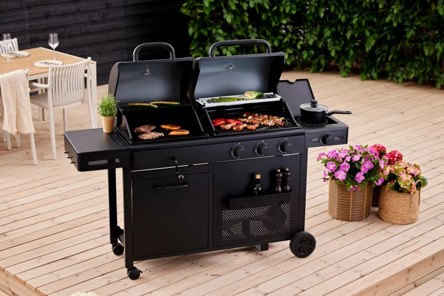 Gassgrill^Grillexpert Kombigrill til gass og kull - ® Svart