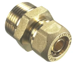 Rørkoblinger^ Kompresjonsnippel 15 mm x 3/4" Messing