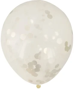 Pynt & Festutstyr^ Konfettiballong 30 cm 5 stk. gull