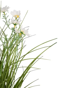 Kunstige Planter^ Kunstgress med margerittblomster 50 cm