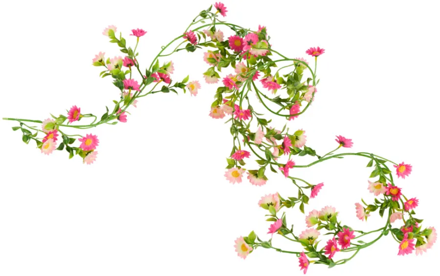 Kunstige Planter^ Kunstig blomsterranke rosa 210 cm