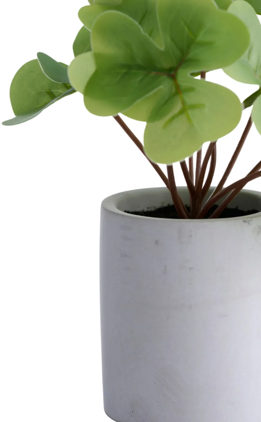 Kunstige Planter^ Kunstig plante kløver H18 cm Grå og grønn