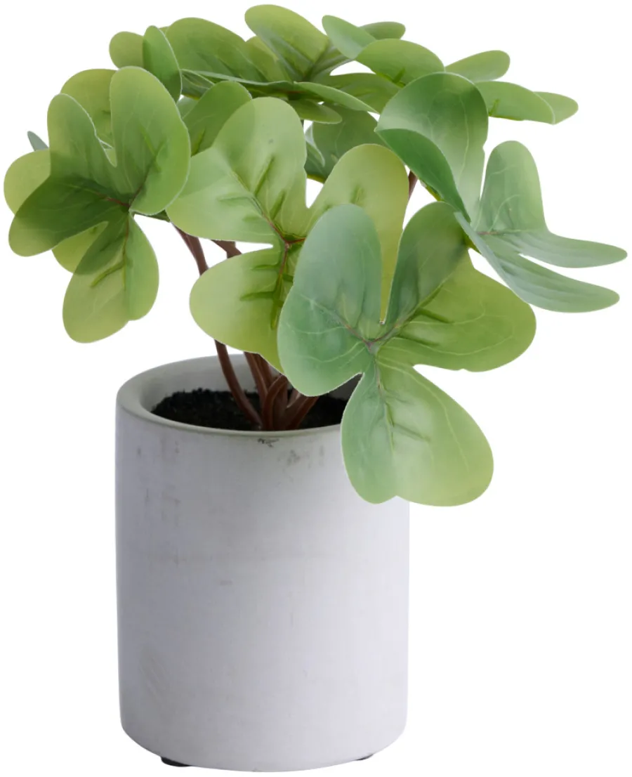 Kunstige Planter^ Kunstig plante kløver H18 cm Grå og grønn
