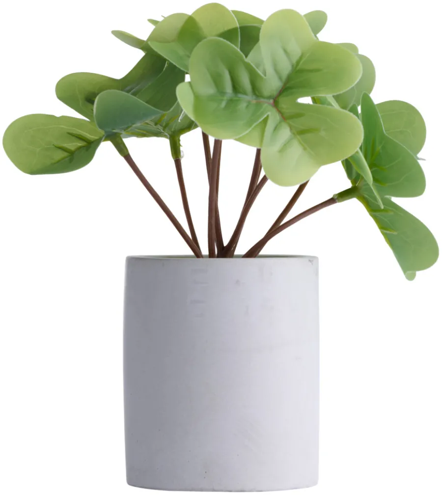Kunstige Planter^ Kunstig plante kløver H18 cm Grå og grønn