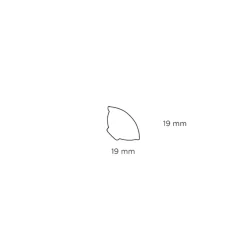 Lister^Hornbaek Kvartstafflist plast hvit – 19 x 19 x 3000 mm