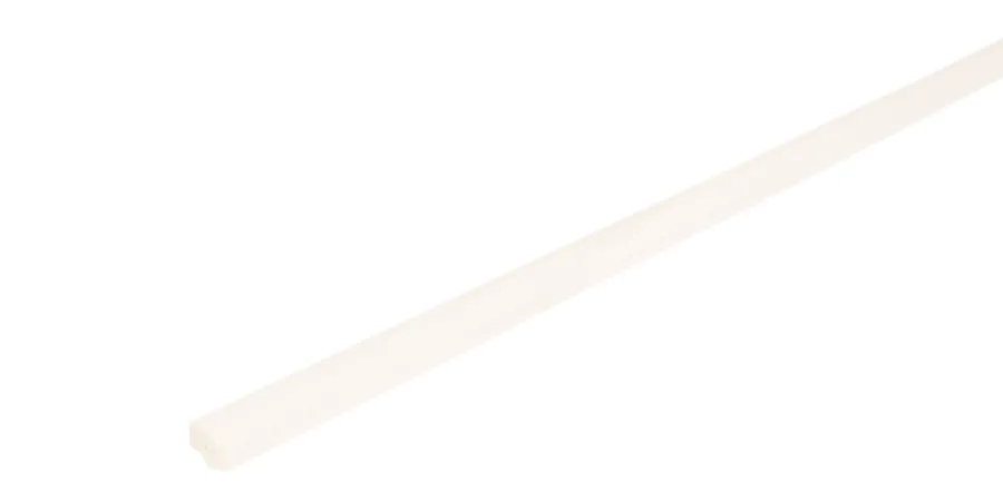 Lister^Hornbaek Kvartstafflist plast hvit – 10 x 10 x 3000 mm