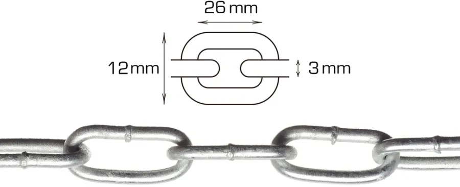 Kjettinger & Vaiere^Home it Langlenket kjetting 3 mm x 2 meter