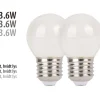 Led-Pærer^ LED-kronepærer 3,6 W E27 - 2-pk.