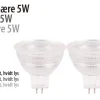 Led-Pærer^ LED-spotpære 5 W GU5,3 - 2-pk.