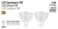 Led-Pærer^ LED-spotpære 5 W GU5,3 - 2-pk.