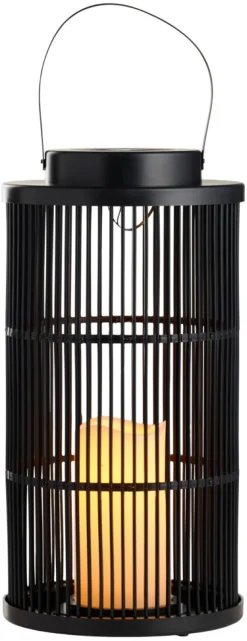 Solcellelamper^Garden Lykt med solcelle 18 x 18 x 36 cm - ® Svart