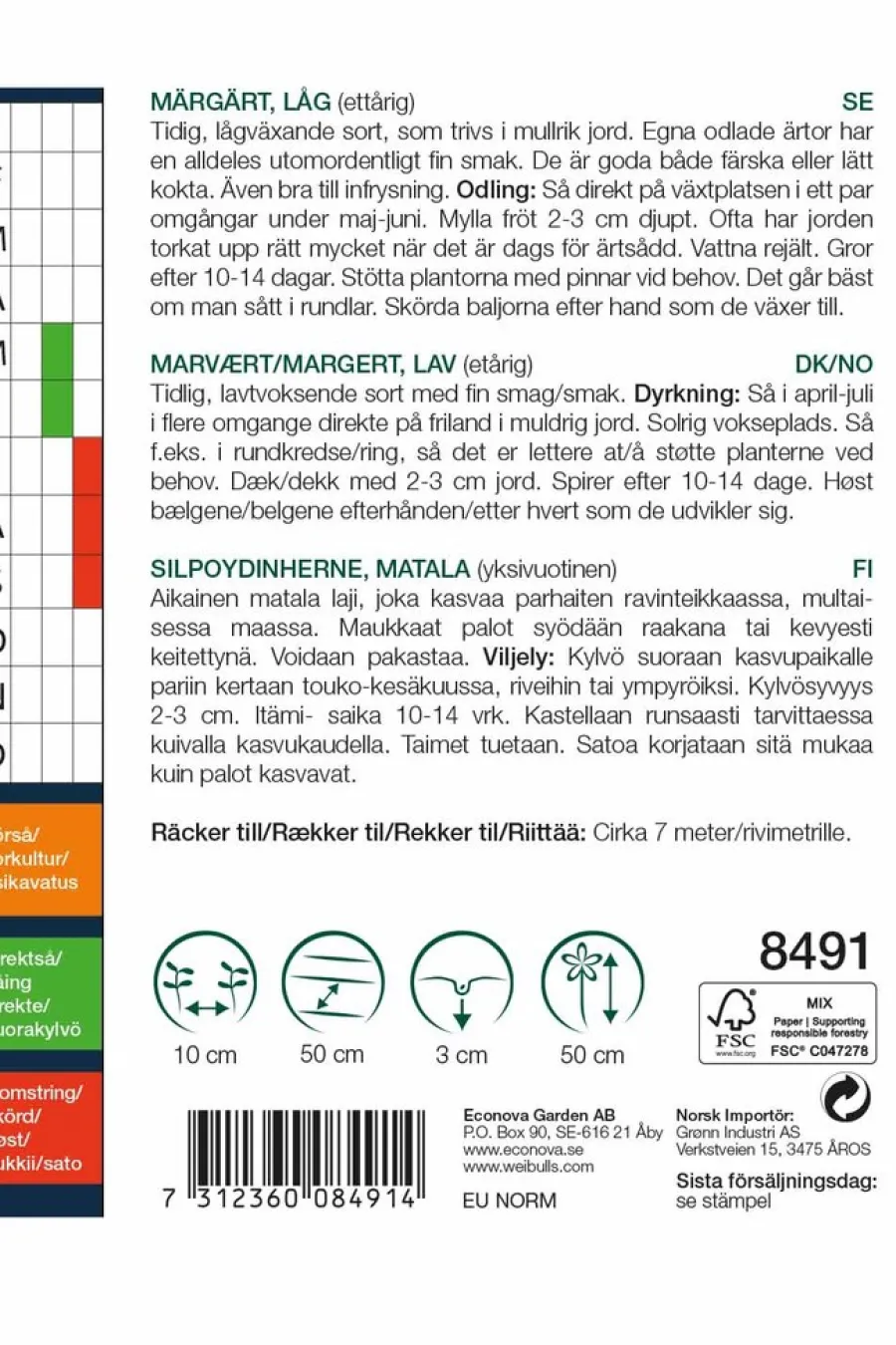 Frø^Weibulls Margert, lav 'Kelvedon Wonder'