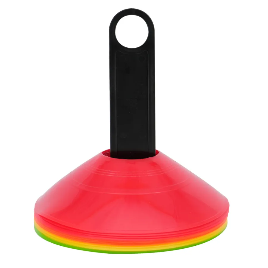 Sesongavslutning|Sport & Trening^Ud & Leg Markeringskjegler med holder Ø19 cm – 16 stk. rød/gull/grønn/oransje