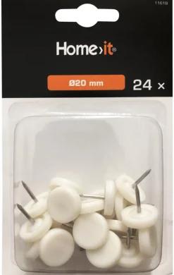 Møbelknotter^Home it Møbelknotter Ø20 mm hvit plast 24 stk.