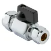 Kraner Og Ventiler^ Minikuleventil 15 x 10 mm m/grep