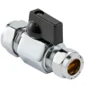 Kraner Og Ventiler^ Minikuleventil 15 x 12 mm m/grep
