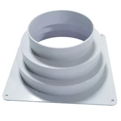 Ventilasjon^ Murflens til flexrør 175 x 175 mm Hvit