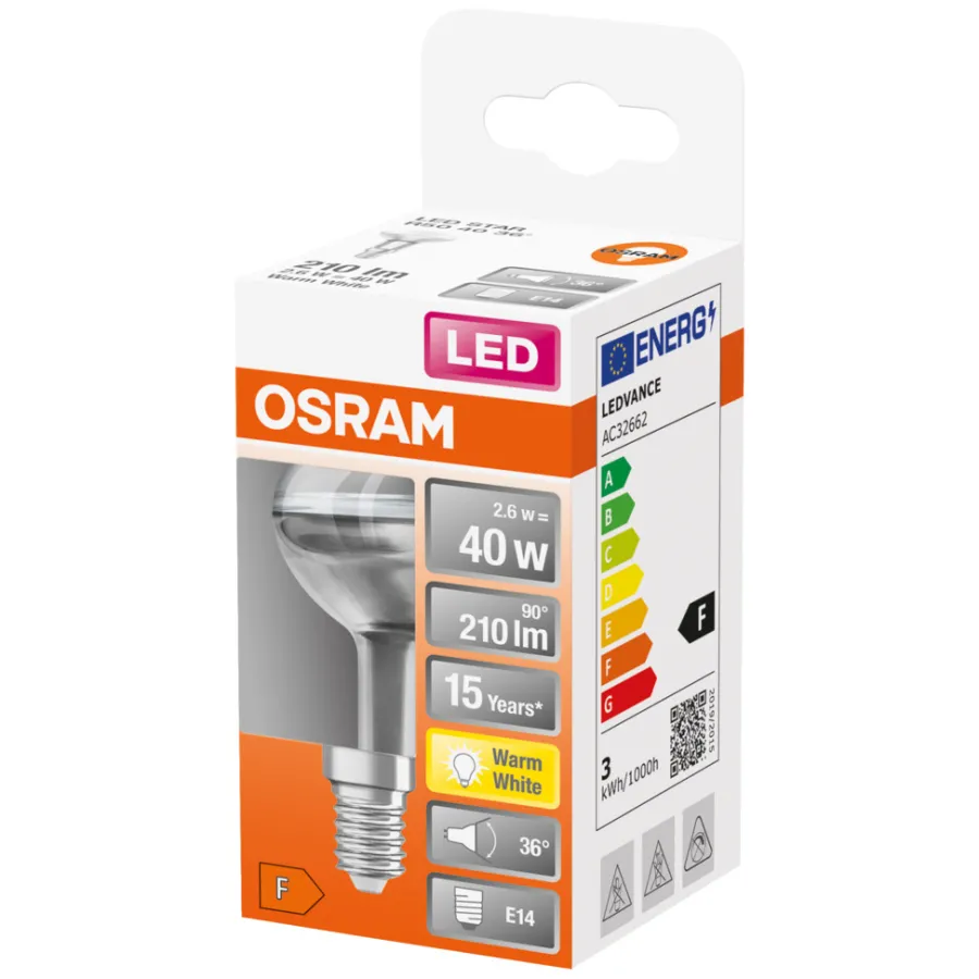 Led-Pærer^Osram LED reflektor R50 spot E14 2,6 W