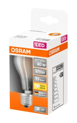 Led-Pærer^Osram LED Star Classic E27 matt standardpære 4 W