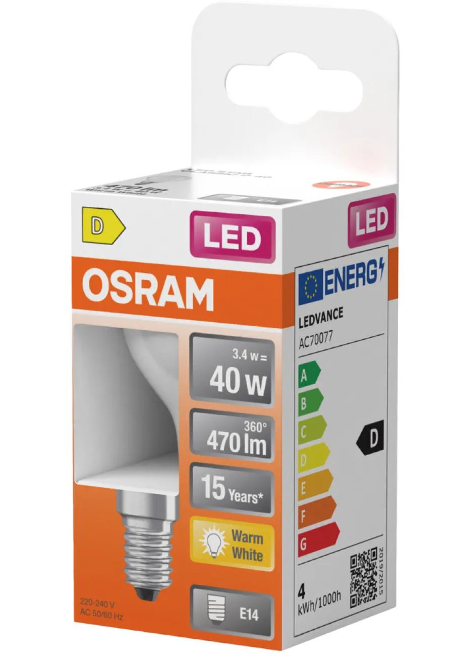 Led-Pærer^Osram LED Star Classic matt sparepære E14 4 W
