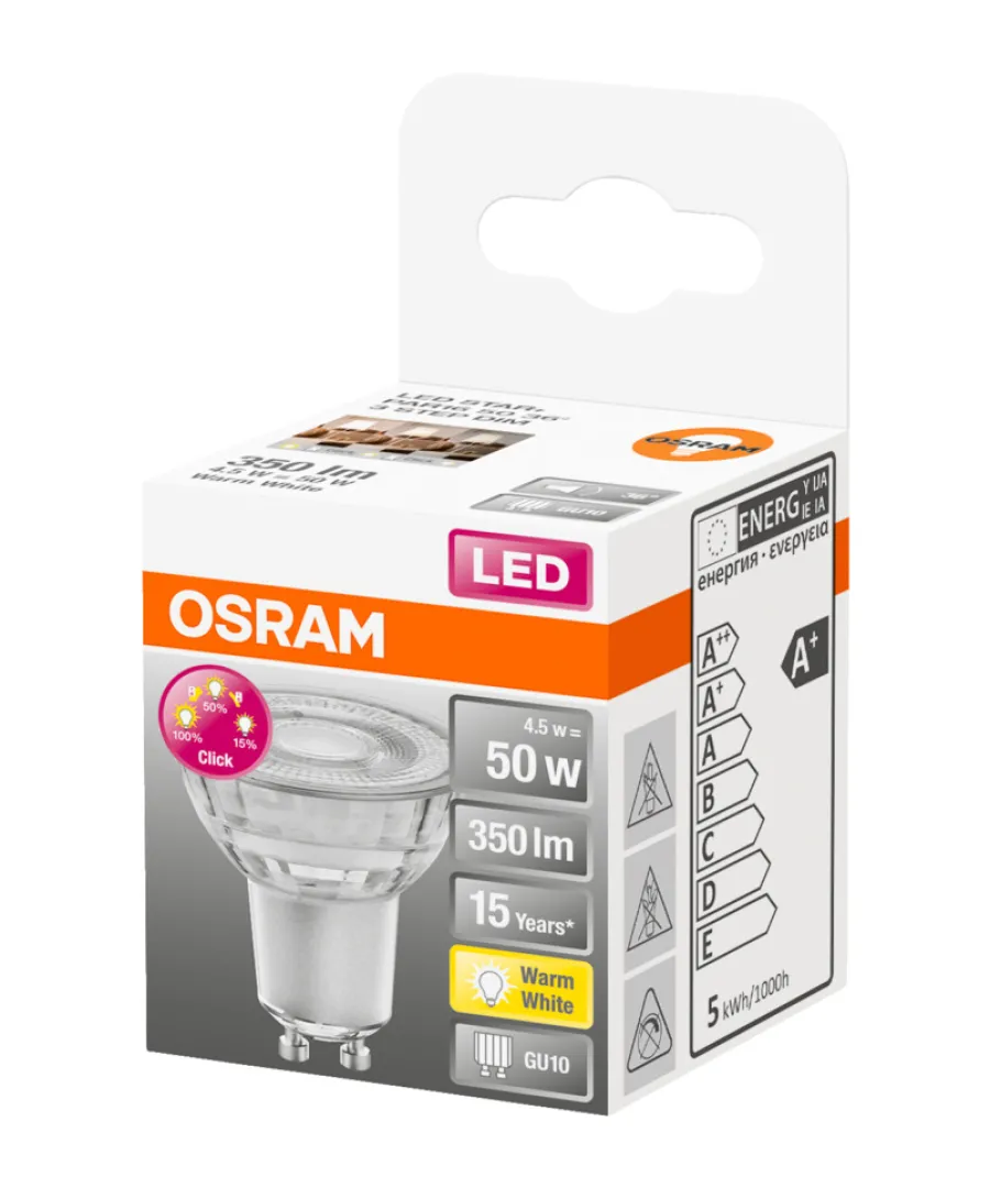Led-Pærer^Osram LED Star+ PAR16 dimbar 4,5 W GU10
