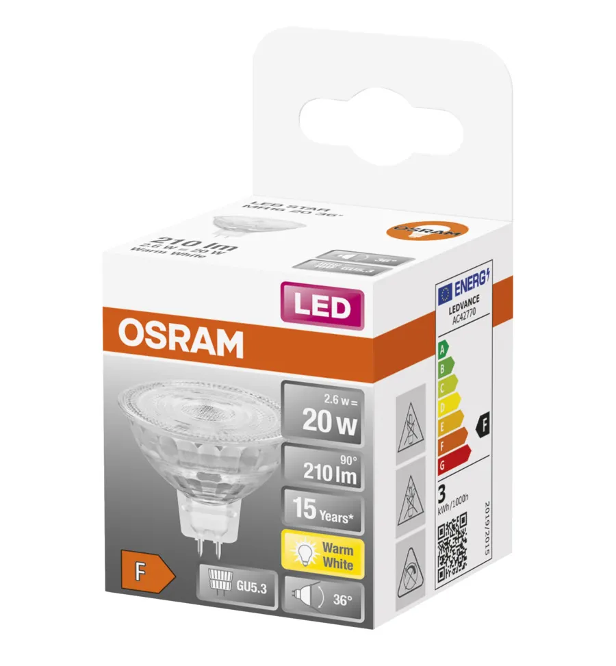 Led-Pærer^Osram LED Star 12V stiftpære GU5.3 2,6 W