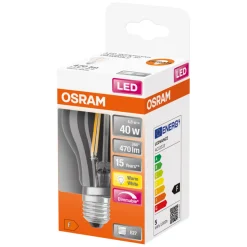 Led-Pærer^Osram LED Superstar Classic klar standard dimbar E27 5 W