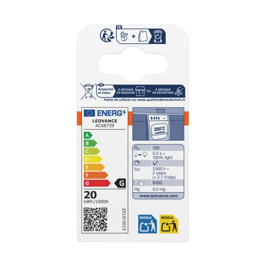 Glødepærer^Osram ovnspære G4 20 W 2-pk.