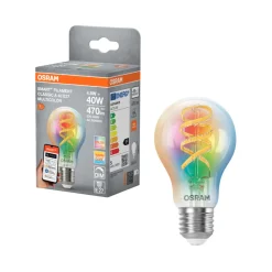 Led-Pærer|Smartpærer^Osram SMART+ klar filamentpære RGBW E27 4,8 W