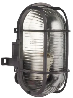 Utendørslamper^ Oval vegglampe Grå